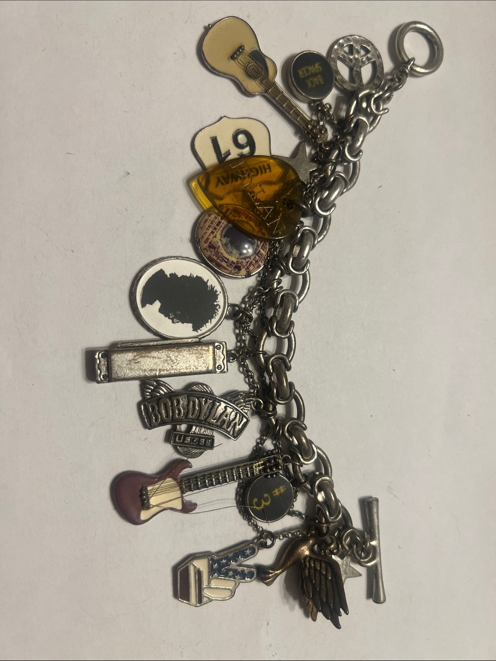 Lucky brand, vintage, Bob Dylan charm bracelet, excellent condition